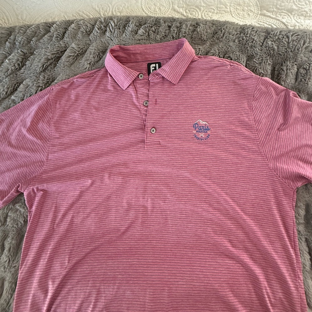 FootJoy Pink Striped Polo Shirt